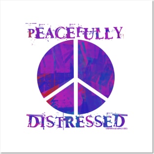 Peacefully Distressed v5 Purple Pink Posters and Art